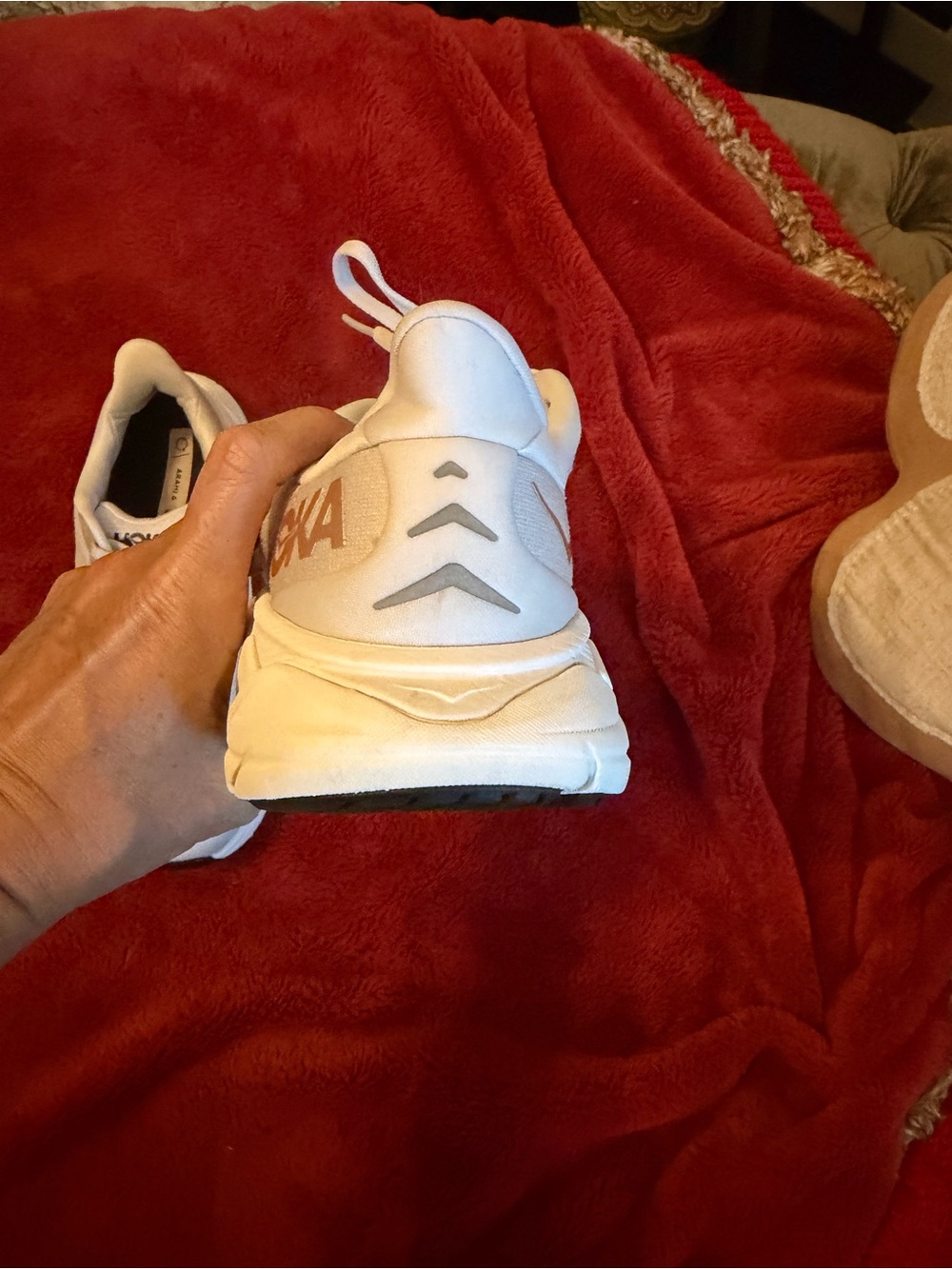 Hoka Women’s 8.5 Light Gray and White Athletic Running Shoes - Picture 7 of 12